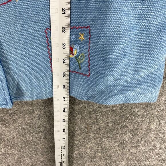 Alfred Dunner Jacket Women 16 Plus Blue Geometric Button Up Collared Long Sleeve - Picture 6 of 7